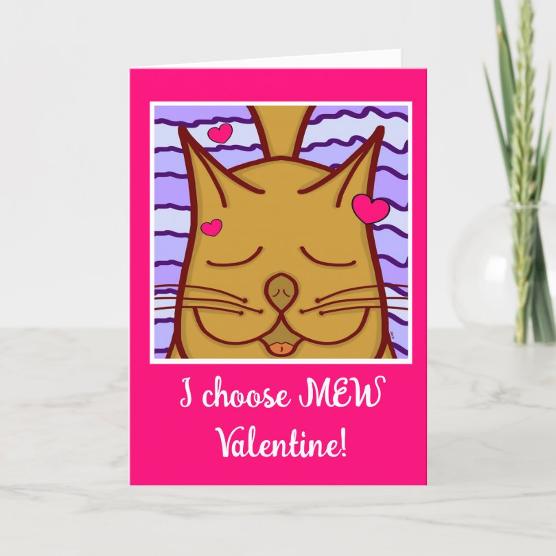 Cute Orange Ginger Cat Choose You Valentines Day Holiday Card