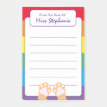 Cute Orange Ginger Cat Rainbow Striped From Desk  Post-it Notes