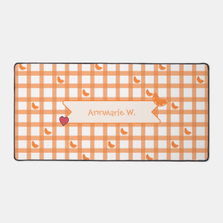 Cute Orange Gingham Desk Mat