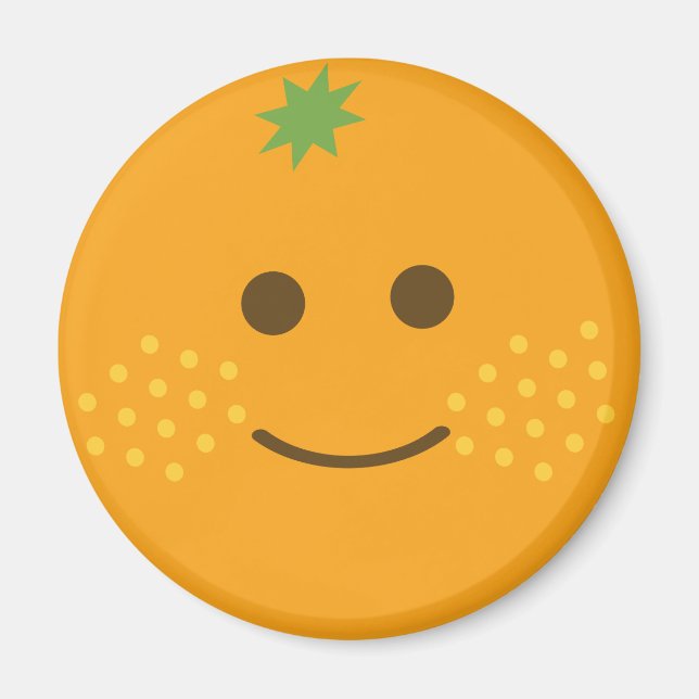 Cute Orange  Glass Ornament Magnet (Front)