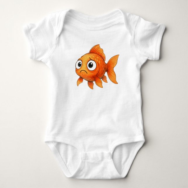 Cute Orange Goldfish Baby Bodysuit - Sweet Aquatic (Front)