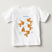 Cute orange goldfish cartoon illustration
