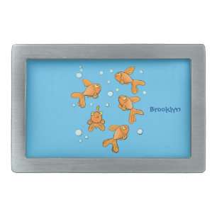 Cute orange goldfish cartoon illustration belt buckle