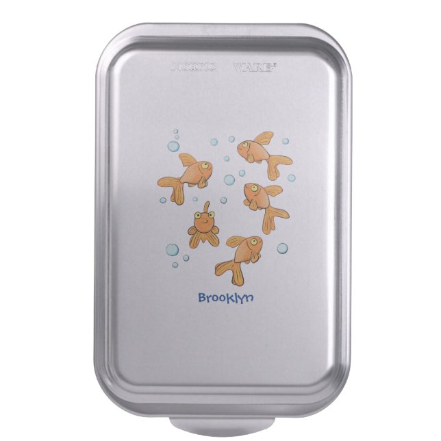 Cute orange goldfish cartoon illustration cake pan (Front Vertical)