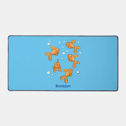 Cute orange goldfish cartoon illustration desk mat
