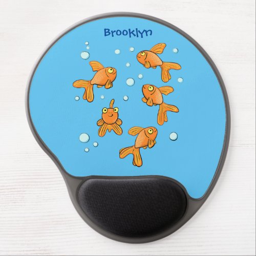 Cute orange goldfish cartoon illustration gel mouse pad