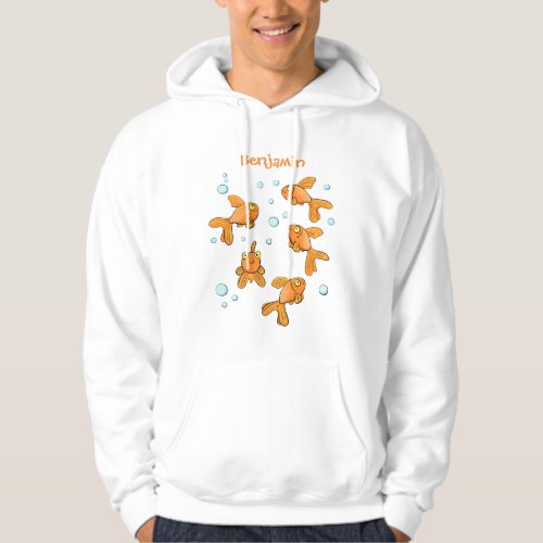 Cute orange goldfish cartoon illustration hoodie