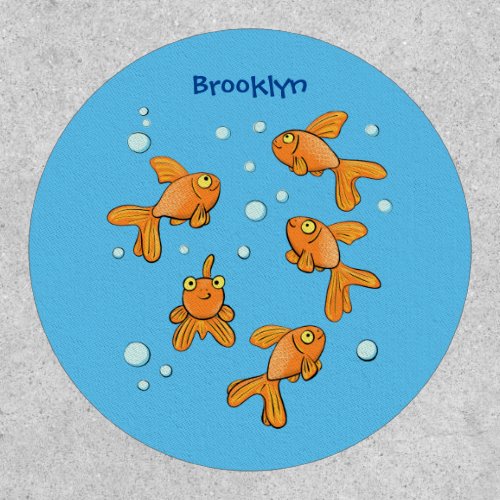 Cute orange goldfish cartoon illustration patch