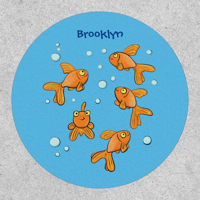 Cute orange goldfish cartoon illustration patch (Front)