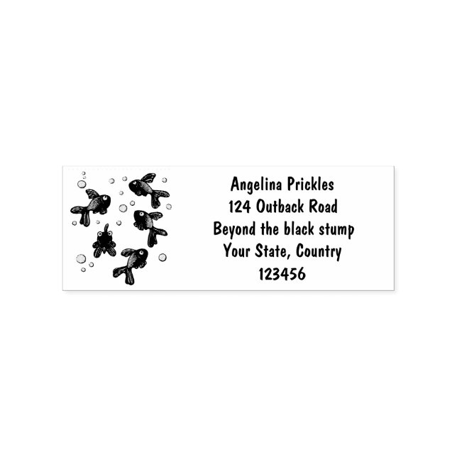 Cute orange goldfish cartoon illustration rubber stamp (Imprint)