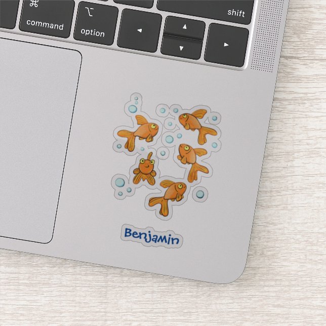 Cute orange goldfish cartoon illustration sticker (Detail)