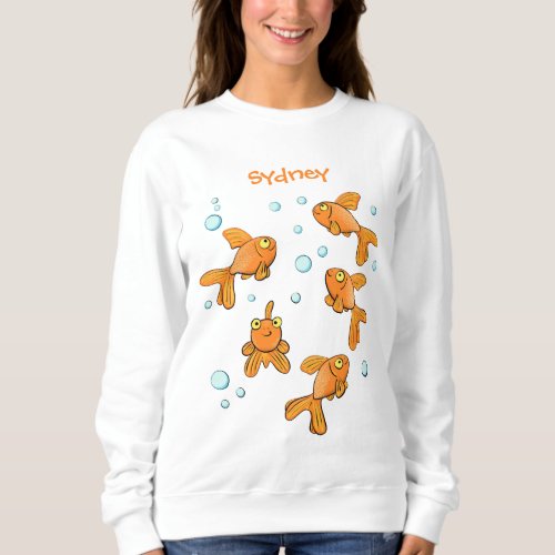 Cute orange goldfish cartoon illustration sweatshirt