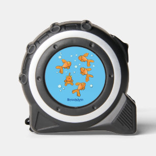 Cute orange goldfish cartoon illustration tape measure