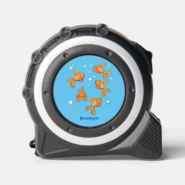 Cute orange goldfish cartoon illustration tape measure (Front)