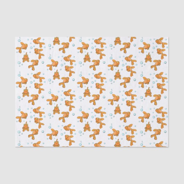Cute orange goldfish cartoon illustration tissue paper (Front)