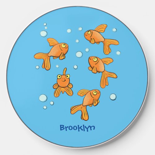 Cute orange goldfish cartoon illustration wireless charger 