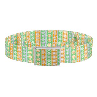 Cute orange green ethnic patterns design