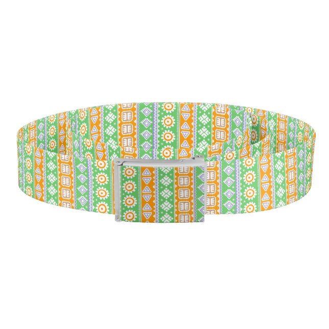 Cute orange green ethnic patterns design belt (Coil)