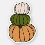 Cute Orange Green White Pumpkin Illustration Sticker