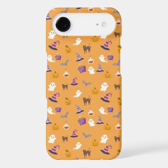 Cute orange Halloween Seamless Pattern - Spooky iPhone Case (Back)