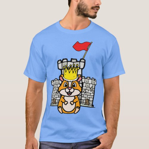 Cute orange hamster is king of the castle T_Shirt