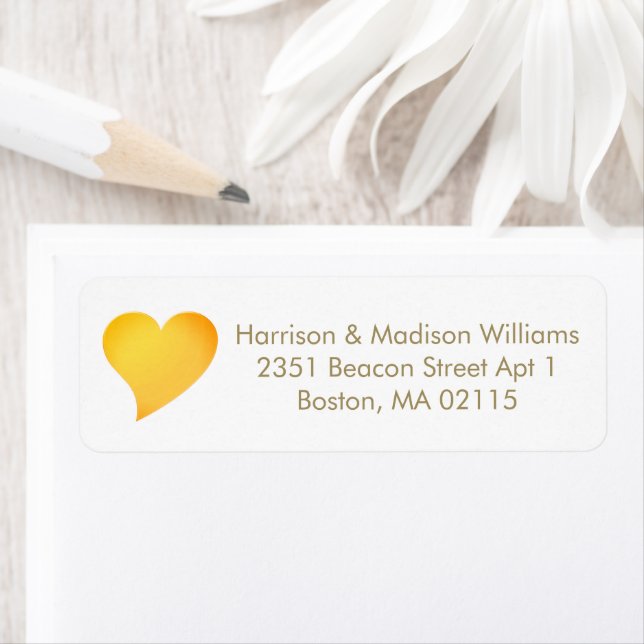 Cute orange heart custom Return Address  Label (Insitu)