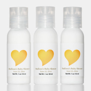 Cute orange heart gender neutral baby shower favor hand lotion