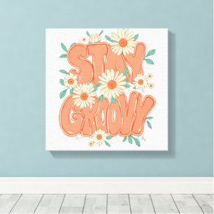 Cute Orange Hippie Typography Canvas Print
