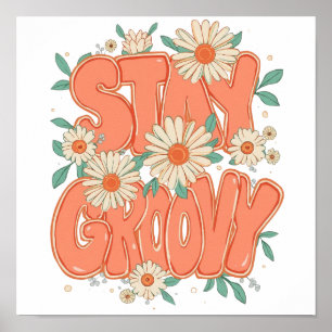 Cute Orange Hippie Typography Poster