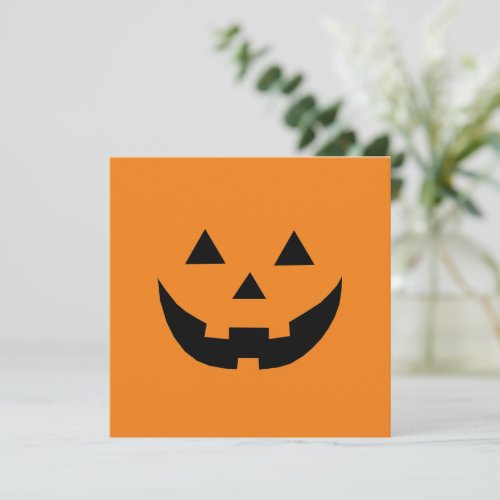 Cute orange jack o lantern funny Halloween card