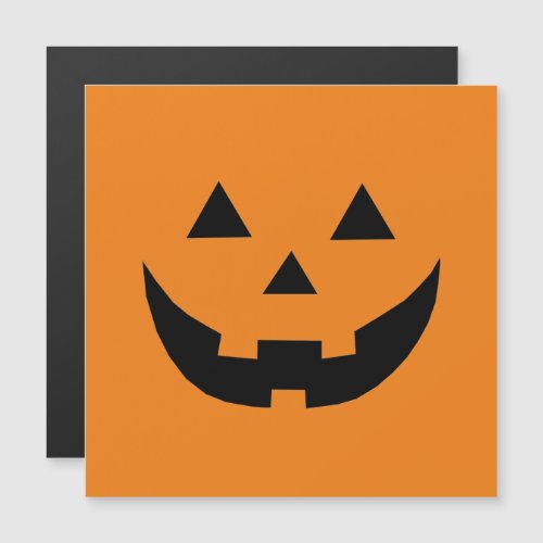 Cute orange jack o lantern funny Halloween Magnetic Invitation
