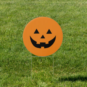 Cute orange jack o lantern funny Halloween Sign