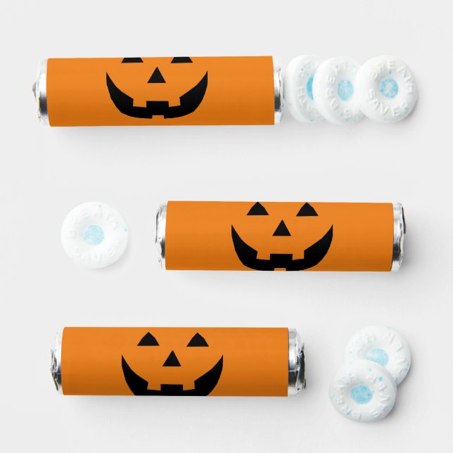 Cute orange Jack o lantern pumpkin face Halloween Breath Savers® Mints (Assorted)