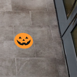 Cute orange Jack o lantern pumpkin face Halloween Floor Decals