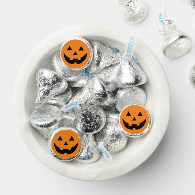 Cute orange Jack o lantern pumpkin face Halloween Hershey®'s Kisses® (Assorted)