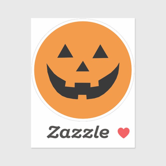 Cute orange Jack o lantern pumpkin face Halloween Sticker (Sheet)