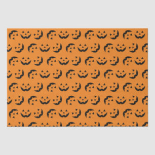 Cute orange jack o lantern pumpkin face Halloween Tissue Paper