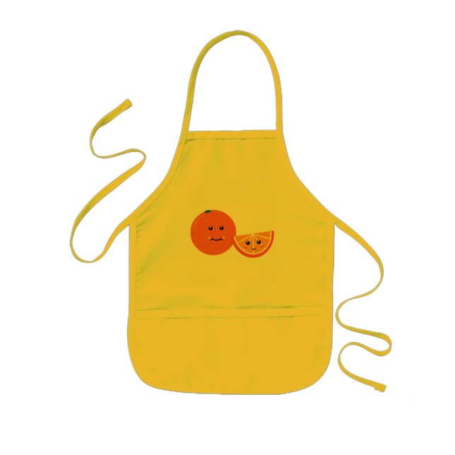 Cute Orange Kids' Apron (Front)