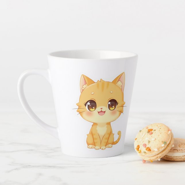 Cute Orange Kitten Latte Mug (In Situ)