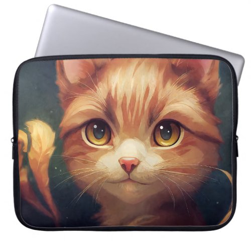 Cute Orange Kitty Cat Laptop Sleeve
