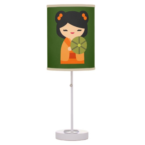 Cute orange Kokeshi Japanese dolls Table Lamp