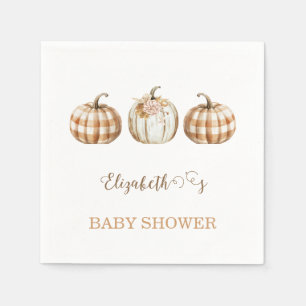 Cute Orange Little Pumpkin Baby Shower Napkins