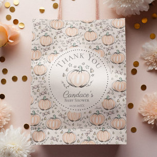 Cute Orange Little Pumpkin Baby Shower Thank You Small Gift Bag