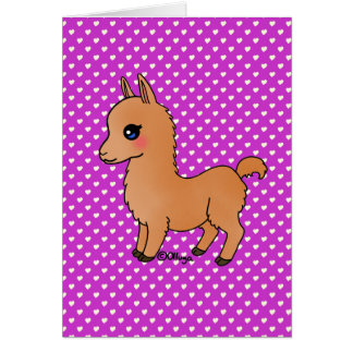 Cute Orange Llama Cards