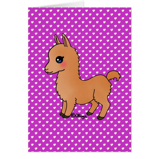 Cute Orange Llama Cards (Front)
