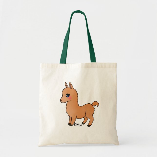 Cute Orange Llama Tote Bag (Front)