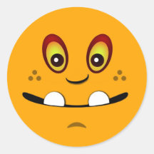 Cute Orange Monster Face w/ an Underbite