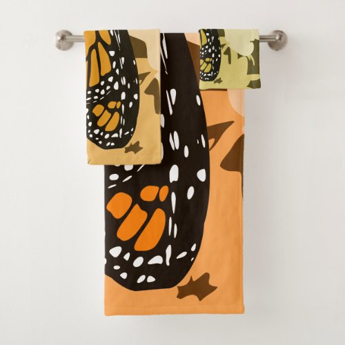 Cute Orange Mr Name Monarch Butterfly Bath Towel S