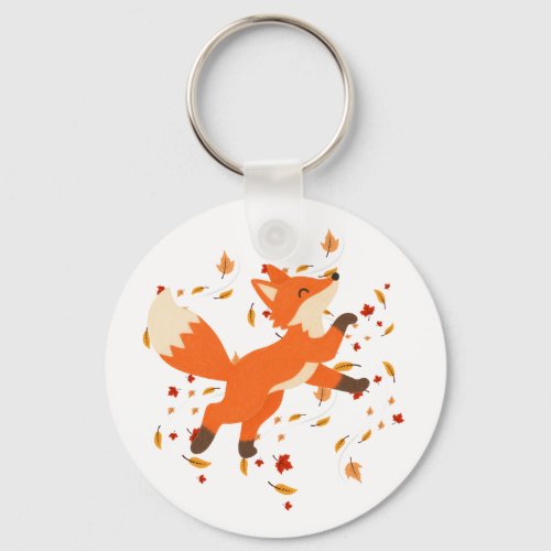 Cute Orange Origami Fox Acrylic Keychain