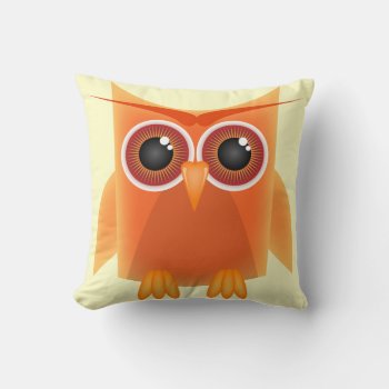 Cute Orange Owl Reversible Throw Pillow by kidsonly at Zazzle